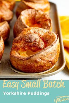 small batch yorkshire puddings on a baking sheet