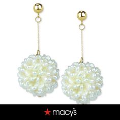 in stock Elegant Gold Hypoallergenic Cluster Earrings, Macy's 14k Gold Dangle Earrings, Macy's 14k Gold Dangle Jewelry, Macy's 14k Gold Wedding Earrings, Macy's Gold Wedding Earrings, Macy's Formal Drop Earrings, Elegant Pearl Earrings From Macy's As Gift, Elegant Drop Earrings From Macy's, Elegant Dangle Jewelry From Macy's