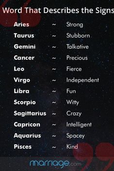 words that describe the zodiac signs