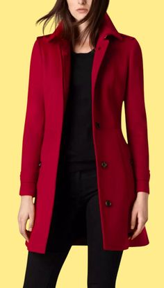 Women's Single Breasted Red Wool Coat | Women Long Trench Coat | Red Women Overcoat | Christmas gift item for her  *Material: Wool Blend, Soft Polyester lining *Color:  Red *Style: Single Breasted *Features: Car Coat Style,  Tailored Fit for Women, Front Button Closure, Two Outer Pockets, One Inner Pocket Embrace the winter season in style with our Women's Single Breasted Red Wool Coat. This elegant long coat, crafted from a fine wool blend, offers both warmth and feminine charm. Its single-breasted design and vibrant red color make it a standout piece in any wardrobe. Perfect for both casual outings and formal events, this coat ensures that you look your best even in the coldest of weather. Dress Coat Outfit, Maroon Coat, Long Wool Coat Women, Trench Coats Women Long, Red Wool Coat, Winter Pins, Designer Coats, Wool Coat Women, Long Wool Coat