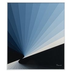 an abstract painting with blue and black colors