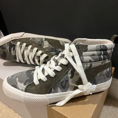 Beautiful Camo Sneakers. Maurice’s Brand Smoke Free Home. Casual Ankle-high High-top Sneakers With Cushioned Footbed, Casual Ankle-high High-top Sneakers, Casual Lace-up High-top Sneakers, Casual High-top Sneakers With Speckled Midsole, Casual Tennis Shoes, Camo Sneakers, Velvet Sneakers, Gray Camo, White Sneakers