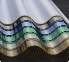 an image of metal roofing sheets with different colors and patterns on it's sides