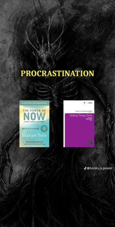 the book cover for procrastination, with an image of a tree and two books