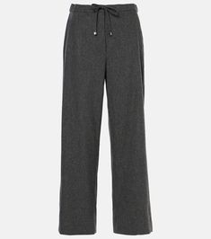 Florida wool straight pants in grey - S Max Mara | Mytheresa Straight Pants, Max Mara, Cashmere Sweaters, Fashion Pants, Drawstring Waist, Leather Shoulder Bag, Designing Women, Wide Leg Pants, Clothing And Shoes