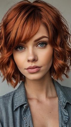 red hair color ideas Edgy Pixie Cuts, Long Red Hair, Long Bangs, Hair Advice