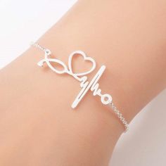 Nurse Bracelet, Gifts For Nurse, Rose Gold Cuff Bracelet, Women Bracelets, Wave Bracelet, Bracelets Design