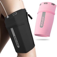 an image of a woman's legs with knee pads and water bottle attached to them