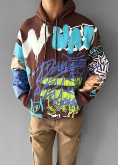 Weißer Oversize Graffiti Hoodie – Streetwear-Highlight! – Ablukaonline