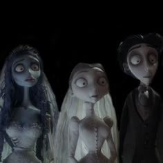 the corpse bride and groom are standing next to each other