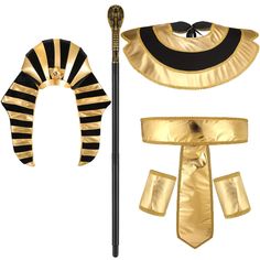 PRICES MAY VARY. Chic Egyptian Costume Accessories Set: the package comes with 1 Egyptian pharaoh hat, 1 Egyptian collar, 1 Egyptian belt, 1 pair of pharaoh cuffs, and 1 cobra head scepter, which will be exquisite and practical accessories for your character cosplay at anytime and anywhere Comfortable to Wear: our Egyptian costume is made of quality composite cloth, soft and comfortable, which brings you a nice wearing experience, the pharaoh headpiece is made of reliable cloth and beads, lightw Egyptian Headpiece, Cobra Head, Egyptian Collar, Egypt Pharaoh, Ancient Egypt Pharaohs, Olympic Party, Men Halloween, Rome Antique, King Tut