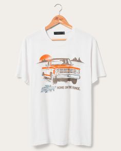 Chevy Trucks Home on the Range Vintage Tee | Junk Food Clothing Womens Vintage Tees, Typography Shirts, Home On The Range, Road Design, Food Clothes, Open Road, Vintage Tee, Chevy Trucks, Oversized Tee