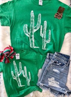 Unisex Fit Available in Youth & Adult Casual Graphic Print Tops For Cinco De Mayo, Casual White Top For Cinco De Mayo, Unisex Green T-shirt For Spring, Green T-shirt For Spring, Casual Cinco De Mayo Graphic T-shirt, Fun Cotton Tops For Cinco De Mayo, Cactus T Shirt, White Cactus, Cactus Tshirt