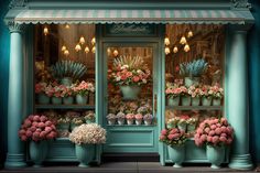 Flower Shop Green Window Door Backdrop Door Backdrop, Green Window, Door Backdrops, Window Photography, Backdrops For Photography, Decoration Vitrine, Green Windows, Wall Photography, Shop Doors