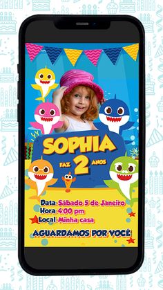 the birthday party poster is displayed on an iphone