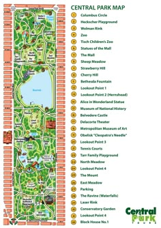 the central park map is shown here