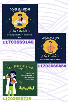 four different types of business cards for students