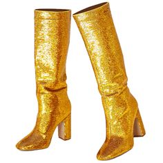 Shine bright with these glamorous Sequin Glitter Knee High Boots! Featuring a striking sequin glitter exterior, these stylish boots make a statement with every step. Fully lined with a cushioned footbed, these boots will provide both comfort and style. Perfect for special occasions or dressed down for a night out, the possibilities with these boots are endless. Rubber sole 【Unique design】 These knee high boots featured by pointed toe, chunky block heels, non slip safety and comfortable fabric de Glitter Knee High Boots, Knee High Stiletto Boots, Street Party, Winter Knit Hats, Stiletto Boots, Glitter Dress, Stylish Boots, Chunky Block Heels, Gold Sequin