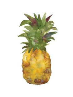 a painting of a pineapple on a white background