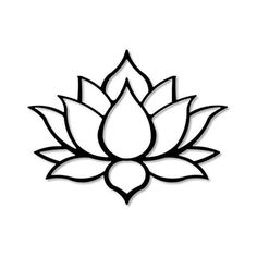 a black and white drawing of a lotus flower