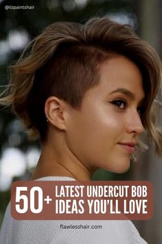 The undercut bob is a bold, edgy hairstyle, but did you know it can also be cute and pretty? Check out the many ways to wear this popular haircut. Undercut Bob Haircut, Undercut Bob, Long Pixie Hairstyles, Shaved Undercut, Pixie Bob Haircut, Undercut Women, Edgy Haircuts