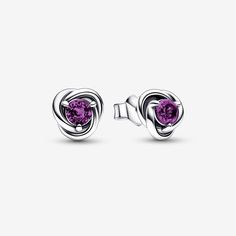 Silver Wedding Gifts, Pandora Purple, Infinity Braid, Pandora Earrings, Pandora Pink, Everyday Jewellery, Circle Stud Earrings, Pandora Style, Circle Earrings Studs