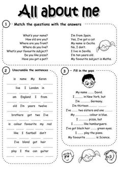 an all about me worksheet for kids