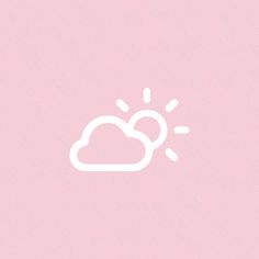 a pink background with a white cloud and sun