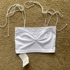 Brand New White Tie Strap Crop Top, Unlabeled But Would Best Fit An Extra Small. So Cute And Dainty. Has A Sweetheart Neckline And Adjustable Straps. Very Cropped, Length Is 7 Inches And Would Best Fit Someone Small Chested. Also Selling The Same Top In Black!! Tie Strap Crop Top Cami Tie Shoulder Sweetheart Neckline White Dainty Pretty Delicate Zara Asos Nasty Gal Missguided Princess Polly Urban Outfitters H&M Free People Aritzia Forever 21 Abercrombie Anthropologie Pacsun Dolls Kill White Halter Crop Top, Zara Store, Strap Crop Top, Trendy Summer Outfits, Cami Crop Top, Halter Crop Top, White Tie, Super Ideas, Urban Outfitters Tops