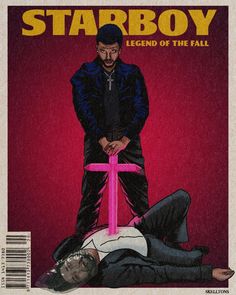 the cover to starboy legend of the fall, with an image of a man laying on