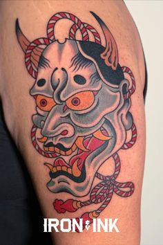 Japanese Reference, Hannya Maske, Rope Tattoo, Traditional Japanese Tattoo Designs, Traditional Tattoo Sleeve