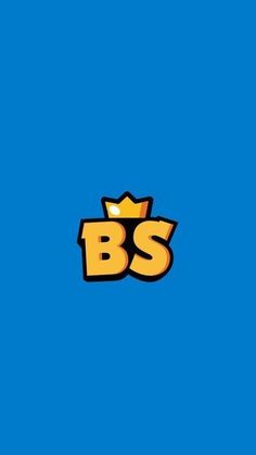 the bss logo on a blue background with yellow letters and a crown above it