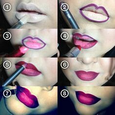 Ombre lips Ombre Lipstick Tutorial, Ombre Lips Tutorial, Outline Lips, Lips Tutorial, Makeup Brown, Apply Lipstick, Lip Tutorial, Lipstick Tutorial