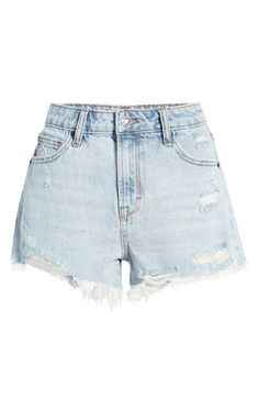 Distressed to perfection, these nonstretch denim shorts are cut in a roomy silhouette and take the concept of cutoffs to next-level swagger. Style Name:Hidden Jeans Distressed High Waist Nonstretch Cutoff Denim Shorts. Style Number: 6234401. Chic Distressed Denim Jean Shorts, Chic Ripped Jean Shorts, Chic Distressed Cotton Jean Shorts, Chic High Rise Distressed Jean Shorts, Chic Distressed Jean Shorts, Chic Distressed Cutoff Shorts, Chic Denim Jean Shorts With Frayed Hem, Chic Light Wash Jean Shorts, Chic High Rise Ripped Jean Shorts