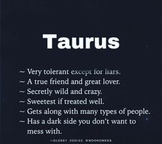 the zodiac sign taurus is written in white on a black background