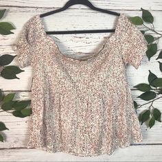 Old Navy Nwt Off Shoulder Floral Smocked Flower Print White Top No Flaws Nwt 19 Inches Pit To Pit 22 Inches Long All Orders Shipped Same Or Next Business Day Offers Welcome Spring Short Sleeve Smocked Top, Spring Smocked Top With Short Sleeves And Flowy Fit, Cotton Smocked Top With Floral Print For Day Out, Casual Smocked Top With Short Sleeves, Casual Flowy Smocked Top With Short Sleeves, Flowy Smocked Top With Short Sleeves For Spring, Flowy Smocked Top With Short Sleeves, Casual Flowy Smocked Top For Spring, Flowy Smocked Casual Top For Spring