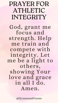 A prayer for athletes, asking for focus, strength, and a spirit of integrity in competition. Prayers For Athletes, Prayer For Athletes, Cherish Every Moment, Prayer For Today, Mutual Respect