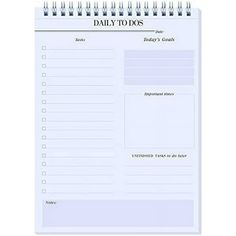 the daily to do list is shown in white