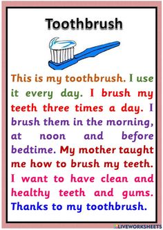 a toothbrush with the words,'this is my toothbrush i use it every day