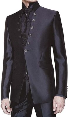 Attractive look reception 1 Button tuxedo suit - 6pc (Jacket, Vest, Pants, Shirt, Tie, Brooch) made from black color polyester fabric. It has bottom as trouser.  Perfect for weddings,graduation ceremoney,dating, meeting, yacht party, banquet, hosts' wearing,etc Dry clean only; Made in India Formal Banquet Outfit, Black Groomsmen, Banquet Outfit, Tuxedo Suit For Men, Men's Tuxedo Wedding, Wedding Suits Men Black, Black Tuxedo Suit, Mens Tuxedo, Men's Tuxedo