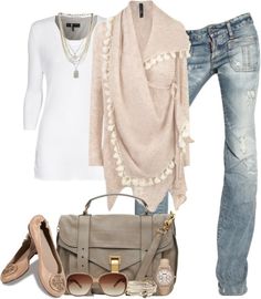 Swap those ugly jeans for a dark pair of skinny jeans and this outfit i love! Spring Styles, Outfits 2017, Pieces Of Clothing, Looks Street Style, Sweaters And Jeans, Clean Cut