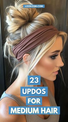 Save this for later! Discover 23 stunning updos perfect for medium hair—ideal for workdays or a night out! Click the pin and follow us for more hairstyle tips! #UpdoIdeas #MediumLengthHair #EffortlessStyles #QuickUpdos #HairGoals Fun Hairstyles For Going Out, Outdoor Updo Hair Ideas, Easy Ways To Wear Long Hair Up, Easy Night Out Hair, Saturday Night Hairstyles, Over 40 Updo Hairstyles, Messy Hairdos For Long Hair, Hair For Rainy Days Easy, Medium Length Holiday Hairstyles