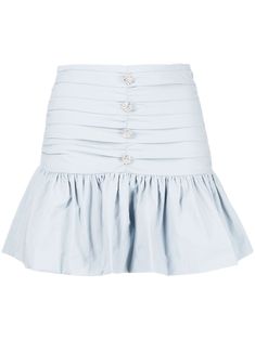 Skirt Png, Light Blue Skirt, Pastel Skirt, Embellished Buttons, Light Blue Skirts, High Waist Skirts, Random Clothes, High Waisted Skirts, Flared Mini Skirt