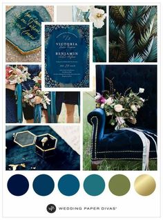 an instagram page with blue and gold accents