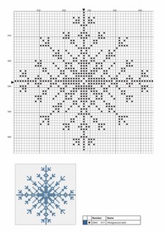 a cross stitch pattern with snowflakes on it and the other side is shown