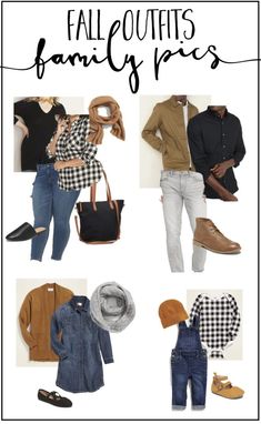 the fall outfits for families are shown here