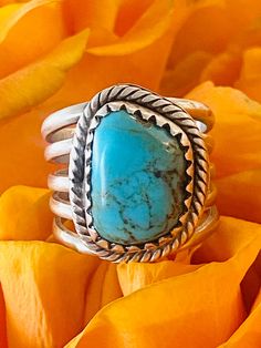 Sterling silver heavy 9.5 Navajo genuine turquoise ring Western Jewelry, Genuine Turquoise, Rings Statement, Sterling Silber, Turquoise Ring, Statement Rings, Hippie Boho, Jewelry Rings, Etsy Accessories