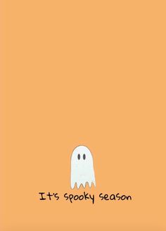 it's spooky season on an orange background with a ghost in the middle