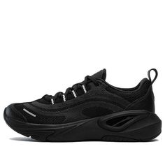 (WMNS) FILA Pacer Sneakers 'Black' A12W331403FBK Modern Black Running Shoes With Vented Sides, Black Sneakers With Vented Sides For Light Sports, Black Breathable Sneakers For Jogging, Black Sneakers With Vented Sides For Jogging, Black Athleisure Sneakers With Vented Sides, Black Sneakers With Vented Sides For Sports, Black Sneakers With Vented Sides For Running, Black Low-top Walking Shoes With Air Max Cushioning, Black High-top Walking Shoes With Air Max Cushioning