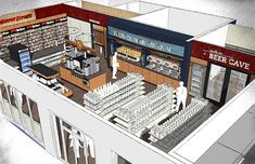 an artist's rendering of the inside of a store